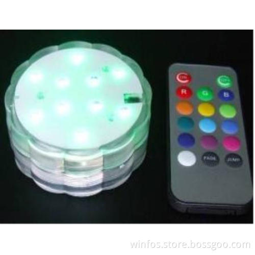 10 LED Submersible Light with Remote Control